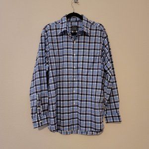 Trad Fit Button-Down Collar Plaid Sportshirt